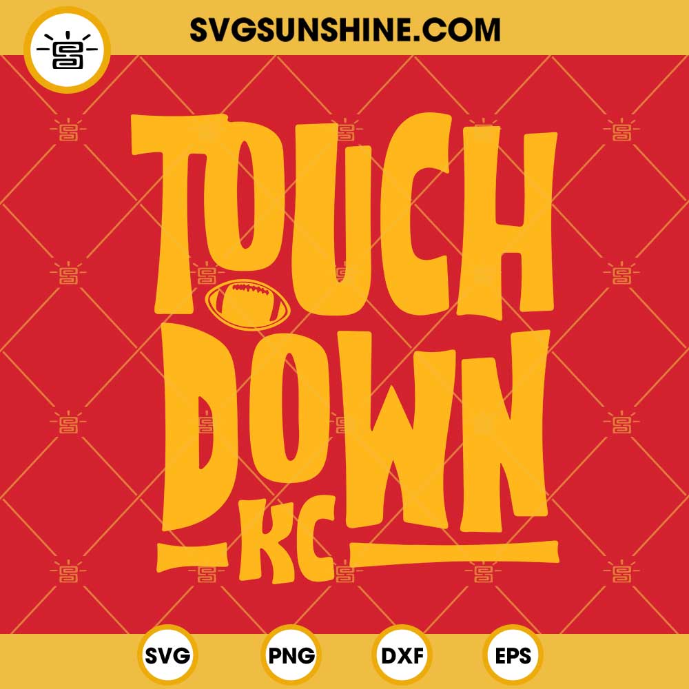 Touchdown Kansas City SVG and dxf Retro KC Chiefs svg diy chiefs shirt svg  Mahomes Kelce shirt design KC svg cricut sublimation png file