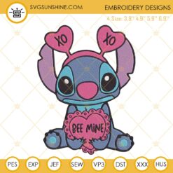 Be Mine Stitch Embroidery Design, Stitch Valentines Day Embroidery File
