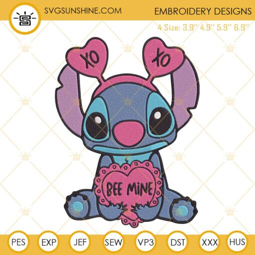Be Mine Stitch Embroidery Design, Stitch Valentines Day Embroidery File