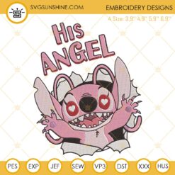 His Angel Embroidery Designs, Stitch And Angel Valentines Day Embroidery Files