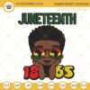 Juneteenth 1865 Embroidery Designs, Afro Boy Africa Sunglasses Embroidery Files