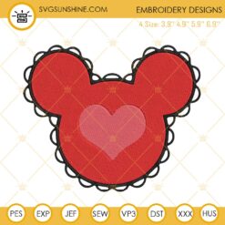 Mickey Mouse Head Valentine Embroidery Design File
