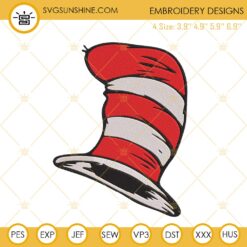 Dr Seuss Hat Embroidery Designs, Cat In The Hat Embroidery Files