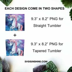 Watercolor Unicorn 20oz Tumbler Wrap Design Digital Download