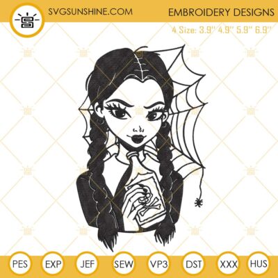 Wednesday Addams Poison Embroidery Design, The Addams Family Embroidery ...