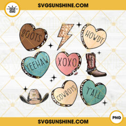 Western Conversation Heart PNG, Candy Hearts PNG, Cowgirl Valentines Day PNG Design