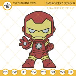 Baby Iron Man Embroidery Files, Super Hero Embroidery Designs
