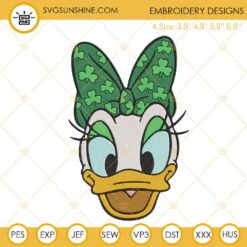 Daisy Duck St Patrick Day Embroidery Design Files