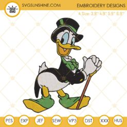 Donald Duck St Patricks Day Embroidery Design Files