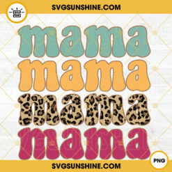 Mama Lightning Bolt Leopard Circle PNG, Mom PNG, Mama Retro PNG Digital Download
