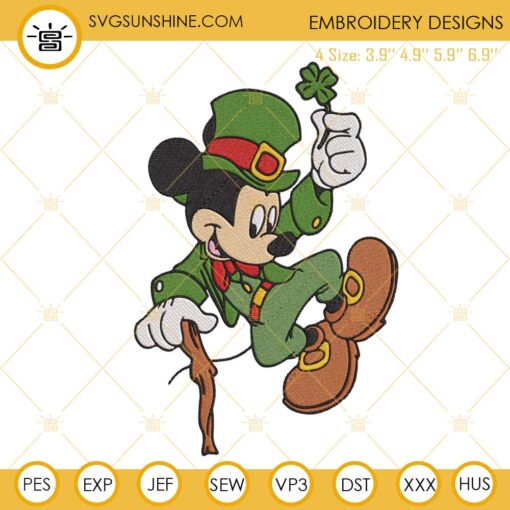 Mickey Mouse St Patricks Day Machine Embroidery Designs