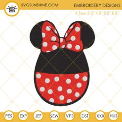 Minnie Mouse Easter Egg Embroidery Files, Disney Easter Embroidery Designs Digital Download