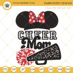 Minnie Cheer Mom Embroidery Design, Cheerleader Mom Embroidery File
