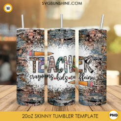 Teacher Caynton Kids Caffeine Skinny Tumbler Wrap, Cute Teacher Tumbler Sublimation Design