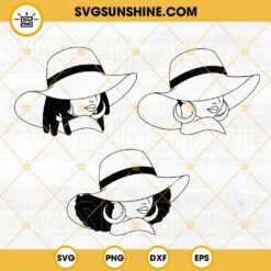 Sun Hat Black Woman SVG Bundle, Melanin Girl SVG, Afro Woman SVG, Black Girl Magic SVG PNG DXF EPS