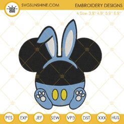 Baby Mickey Mouse Bunny Embroidery Designs, Happy Easter Embroidery Files