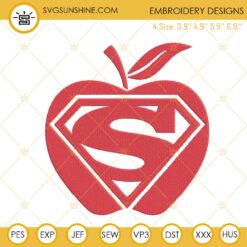 Super Apple Embroidery Design, Teacher Embroidery Files