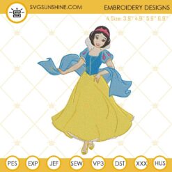 Snow White Embroidery Design, Princess Disney Embroidery File