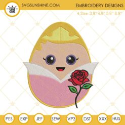 Princess Aurora Easter Egg Embroidery Design, Disney Briar Rose Easter Embroidery File