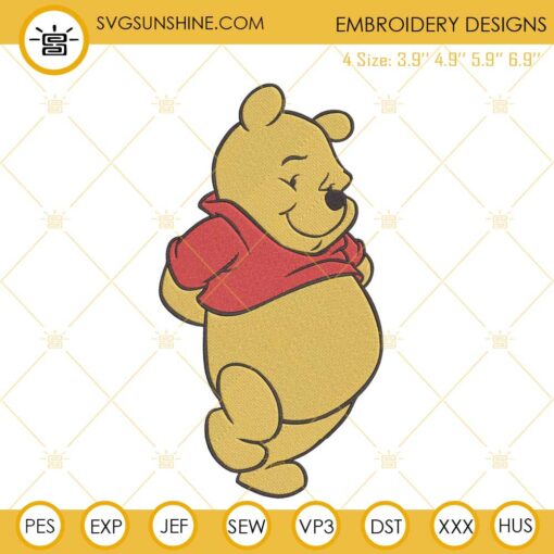 Winnie The Pooh Embroidery Design, Disney Characters Embroidery File