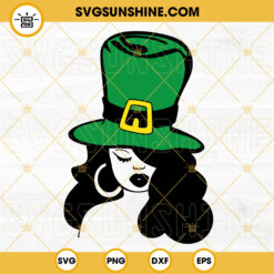 Afro Woman Leprechaun Hat SVG, Lucky SVG, St Patricks Day SVG PNG DXF EPS