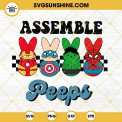 Assemble Peeps SVG, Superheroes Bunny Easter SVG PNG DXF EPS For Cricut