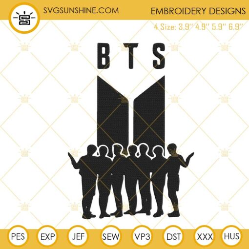 BTS Machine Embroidery Designs, Kpop Groups Embroidery Files