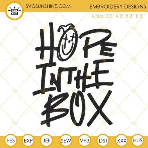 Hope In The Box Machine Embroidery Designs, BTS Jhope Embroidery Files