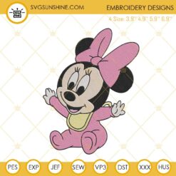 Baby Minnie Mouse Embroidery Design File Digital Download