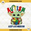 Autism Accept Love Understand PNG, Baby Yoda With Puzzle PNG, Autism Support PNG, Star Wars Autism Awareness PNG