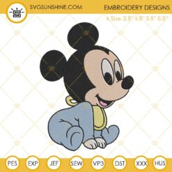 Baby Mickey Mouse Machine Embroidery Designs, Disney Family Embroidery Files