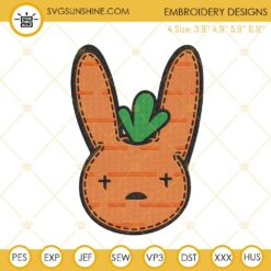 Bad Bunny Easter Carrot Machine Embroidery Design File