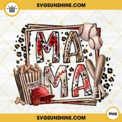 Love Baseball PNG, Leopard Print PNG, Baseball Mom PNG Sublimation Design