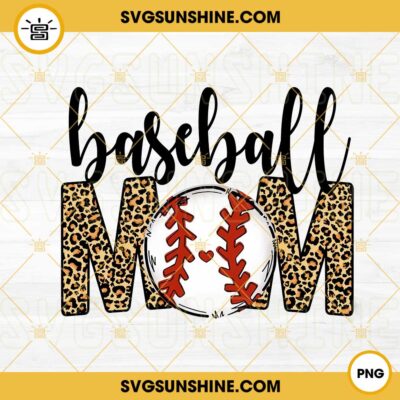 Baseball Mom Leopard PNG, Sports Mama PNG Digital Download