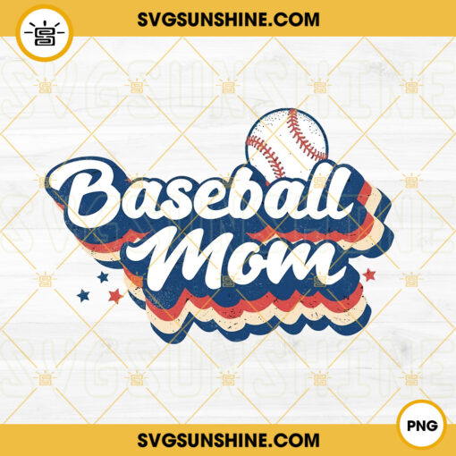 Baseball Mom Retro Style PNG, Vintage Baseball PNG, Mom Life PNG, Sports Mama PNG Instant Digital Download