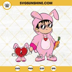Benito And Sad Heart Easter Bunny SVG, Easter Heart Tatto SVG, Una Pascua Sin Ti SVG, Cute Easter Bad Bunny SVG PNG DXF EPS