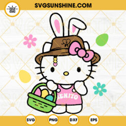 Benito Hello Kitty Easter Bunny SVG, Cute Happy Easter SVG PNG DXF EPS Cutting Files