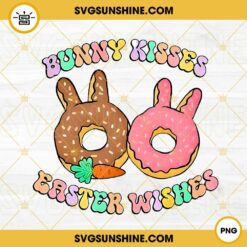 Bunny Kisses Easter Wishes PNG, Easter Bunny Donut PNG, Easter Couple PNG Digital Download