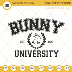 Bunny University Embroidery Designs, Funny Easter Embroidery Files