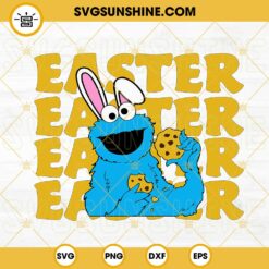 Cookie Monster Easter SVG, Bunny Easter SVG, Sesame Street Happy Easter SVG PNG DXF EPS