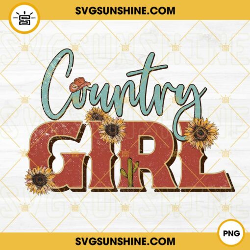 Country Girl PNG, Cowgirl PNG, Sunflower PNG, Cowboy Hat PNG Designs