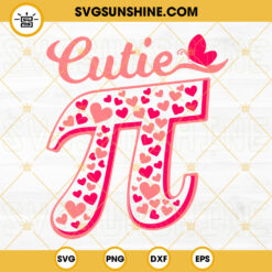 Cutie Pi SVG, Pi Number Heart SVG, Math Lover SVG, Cute Happy Pi Day SVG PNG DXF EPS Files
