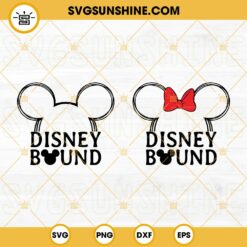 Disney Bound Mickey Minnie Ears SVG, Disney World SVG, Family Vacation SVG PNG DXF EPS