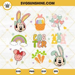 Disney Mouse Easter SVG, Easter Bunny SVG, Easter Eggs Basket SVG, Mickey Minnie Easter SVG PNG DXF EPS