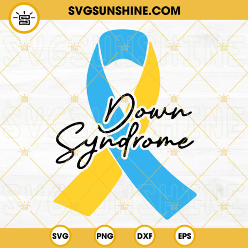 Down Syndrome Ribbon SVG, Down Trisomy 21 SVG, Blue And Yellow SVG, World Down Syndrome SVG PNG DXF EPS