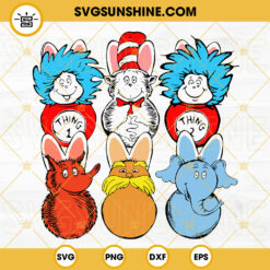 Dr Seuss Easter Bunny SVG, Funny Peeps SVG, Read Across America SVG, Cute Happy Easter SVG PNG DXF EPS