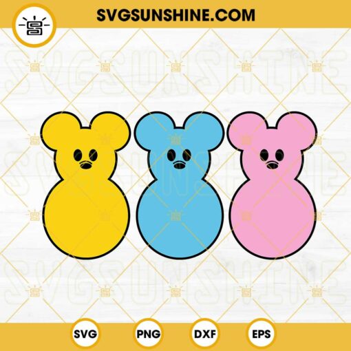 Easter Mouse SVG, Mickey Bunny Peeps SVG, Marshmallow Candy SVG, Happy Easter SVG PNG DXF EPS