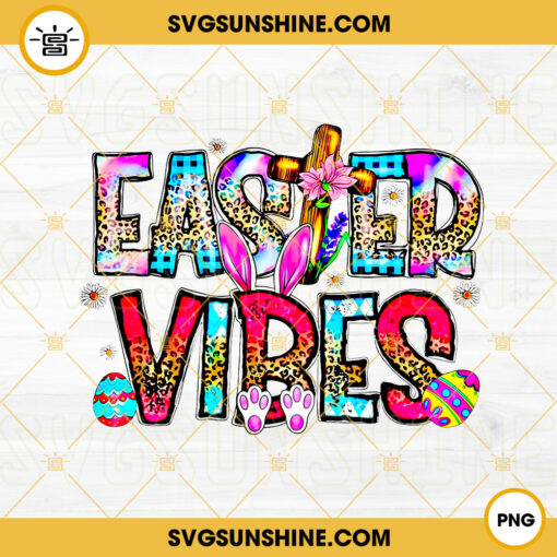 Easter Vibes PNG, Western Eggs PNG, Leopard Bunny PNG, Happy Easter PNG Sublimation