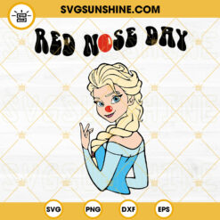 Elsa Red Nose SVG, Disney Princess Red Nose Day SVG PNG DXF EPS For Cricut