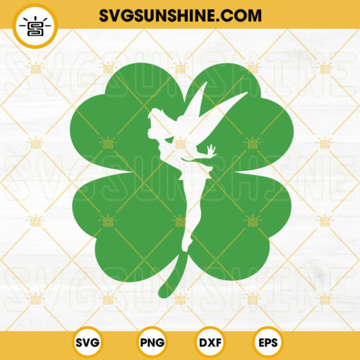 Fairy Shamrock SVG, Four Leaf Clover SVG, Lucky Irish SVG, Saint Patricks Day SVG PNG DXF EPS